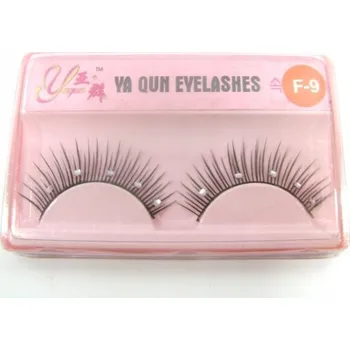 Péče o řasy a obočí Umělé řasy na pásku mega módní F9 s kamínky (zirkony)