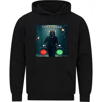Pánská mikina Pánská mikina Tim Cheese Is Calling (Velikost: 5XL, Barva: Černá)