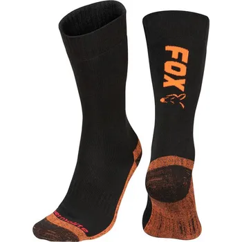 Rybářské oblečení FOX - Ponožky Black/orange thermolite long socks vel. 10 - 13 (44 - 47)
