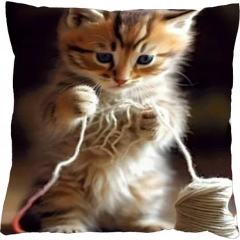 Polštář Povlak na polštář 40x40 na zip velur - Koťátko