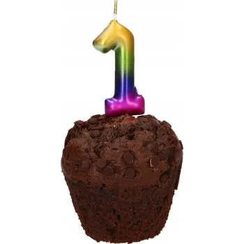 Dortová svíčka Narozeninová svíčka 1 duhová 11cm EA0131 Party Go