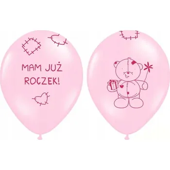 Balónek BALÓNKY 12" UŽ MÁM JEDEN ROK RŮŽOVÉ 100KS