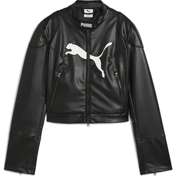 Dámské bunda PUMA FUTURE PUMA ARCHIVE PLEATHER RACER JACKET 63217001 PUMA BLACK XS