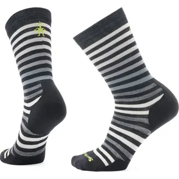Oblečení a móda Unisex merino městské ponožky SMARTWOOL Everyday Spruce Street Crew Socks, Black/White velikost: 42-45 (L)