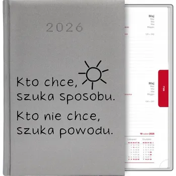 Kalendář Knižní kalendář 2026 A5 FunnyCase stříbrný