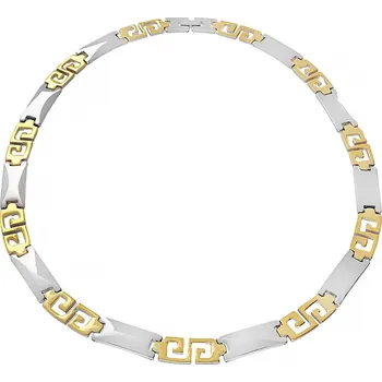 Souprava šperků MPM Dámský ocelový nerezový náhrdelník 7287 - stříbrnozlaté barvy SNE.7287.. 45cm