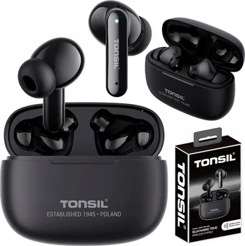 Sluchátka Bezdrátová sluchátka TONSIL T55 PRO ANC Do uší ČERNÁ BT IPX5 Bluetooth