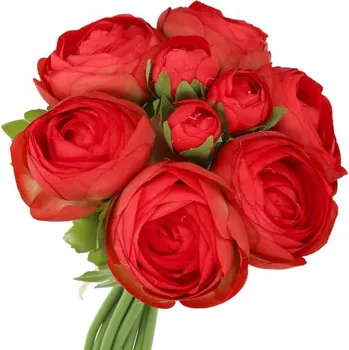 umělá květina KYTICE UMĚLÝCH KVĚTIN PIVOŇKA DEKORACE 24CM, 9 KOULEK