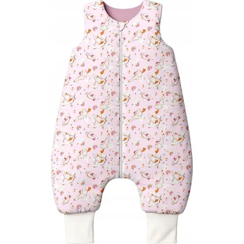 Zavinovačka Celoroční bavlněný spací pytel s nohavicemi 0-12, starorůžová, POLSKÝ VÝROBEK