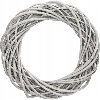 Věnec VĚNEC Z PROUTÍ ŠEDÝ 30 CM SILNÁ DEKORACE DEKORACE