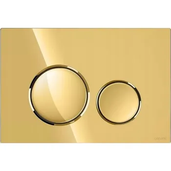 Splachovací tlačítko Tlačítko splachování WC Cersanit Luna zlatý lesk K97-466 moderní, pro podomítkové moduly