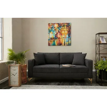 Pohovka Dvoumístná pohovka Berlin - Anthracite, Gold