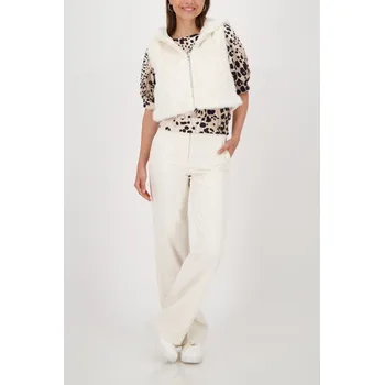 Dámský kabát Monari Vesta Monari 9138 krémová na zip do pasu Velikost: S