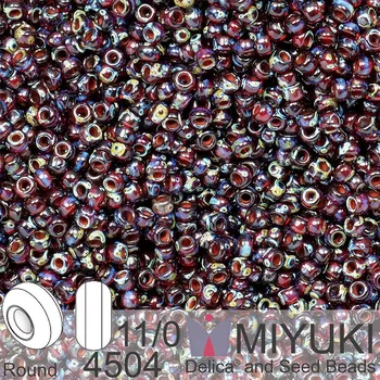 Korálek Korálky Miyuki Round 11/0. Barva 4504 Transparent Ruby Picasso. Balení 5g