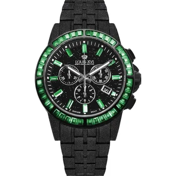 Hodinky Louis XVI LXVI1182 Mens Watch Majeste Frosted Iced Out Chrono Limited 43mm 10ATM