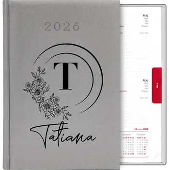 Kalendář Knižní kalendář 2026 A5 FunnyCase stříbrný