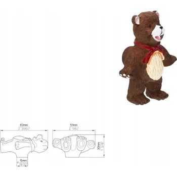 Nábytkové kování Nábytková úchytka SIRO H105-64A39 medvídek