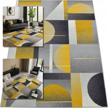 Koberec KOBEREC MODERNÍ KOBEREC ŠEDÝ HOŘČICOVÝ VENEZIA KOBERCE DO OBÝVÁKU 120x170