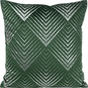 Povlak na dekorativní polštářek Dekorační povlak na polštář 45x45 cm, tmavě zelený, sametový se vzorem