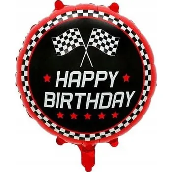 Balónek FÓLIOVÝ BALÓNEK 18" VŠE NEJLEPŠÍ K NAROZENINÁM FORMULE ZÁVODY