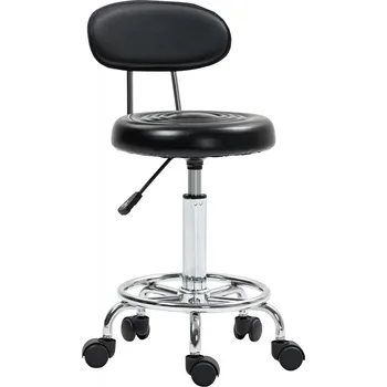 Otočná salonní stolička s opěradlem, 32 x 40 x 70-86 cm | černá