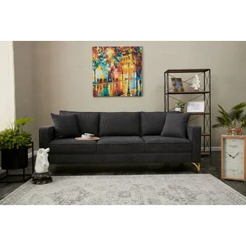 Pohovka Trojmístná pohovka Berlin - Anthracite, Gold