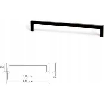 Nábytková úchytka VIEFE 0056 U 192 mm černá matná
