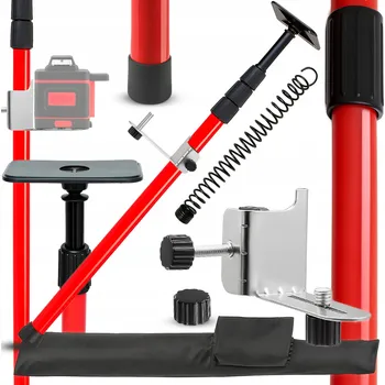 Stativ TELESKOPICKÁ ROZPĚRNÁ TYČ PRO LASER, STATIV, TYČ NA ŠIKMINY S VODVÁHOU, 300 CM