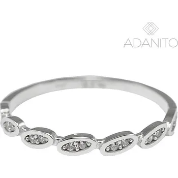 Prsten Zlatý prsten z bílého zlata se zirkony