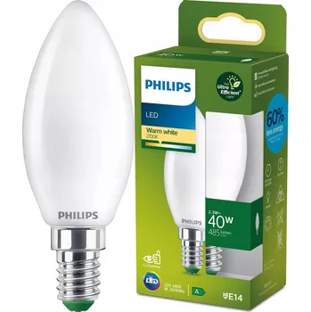 Žárovka PHILIPS LED žárovka E14 2,3W = 40W 2700K 485lm Ultra úsporná SVÍČKA B35