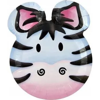 Talíř PAPÍROVÉ TALÍŘKY ZEBRA 19,5 CM 6 KS