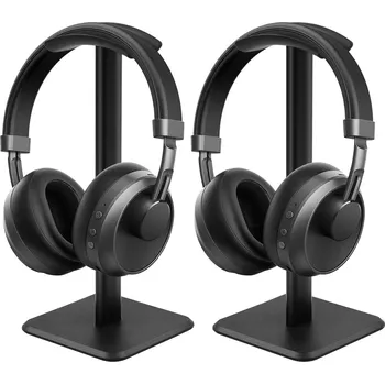 Věšák STOJAN DRŽÁK VĚŠÁK NA SLUCHÁTKA KOVOVÝ ČERNÝ NA STŮL 2X