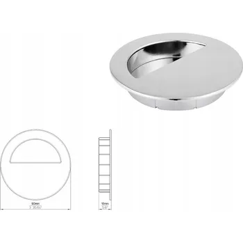 Nábytkové kování Nábytková úchytka SIRO 2151-90ZN1 chrom lesklý (zapuštěná úchytka)