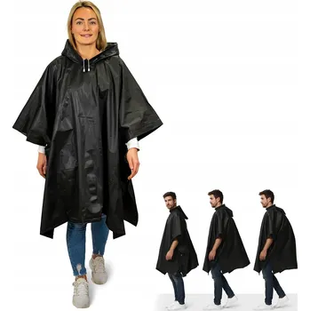 DEŠŤOVÝ PLÁŠŤ UNIVERZÁLNÍ ČERNÝ S KAPUCÍ