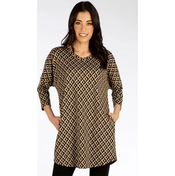 Oblečení a móda Dámská tunika LITEX s 3/4 rukávem hnědá Velikost: S