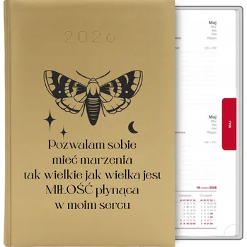 Kalendář Knižní kalendář 2026 A5 FunnyCase zlatý