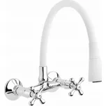 Invena Nástěnná kuchyňská baterie Roma, bílá/chrom BC-24-E2S-L