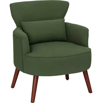Křeslo HOMCOM Moderní křeslo HOMCOM, čalouněné křeslo s bederním polštářem, zelené