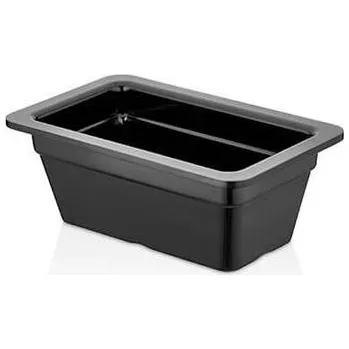 Dóza na potraviny MELAMINOVÁ NÁDOBA GN 1/4 26,5x16,2x10CM ČERNÁ Z MELAMINU PRO SERVÍROVÁNÍ