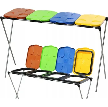 Odpadkový koš Stojan a rám na pytle pro třídění odpadu, pozinkovaný plech Drewmet 120 l, vícebarevný