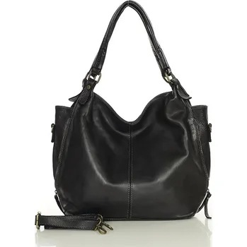 Kabelka MARCO MAZZINI Městská kožená kabelka black v47a Velikost: ONE SIZE