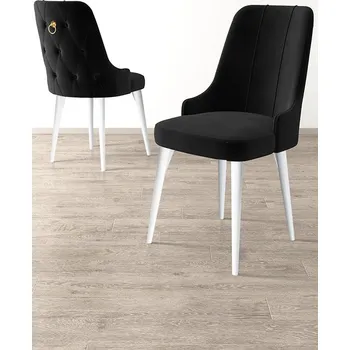 Jídelní stůl Sada židlí (6 kusů) Newa - Black, White