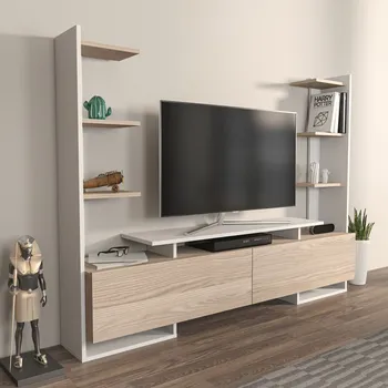 Televizní stolek TV stolek Ava - White, Oak