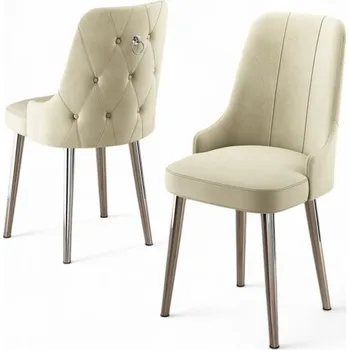 Barová židle Sada židlí (2 kusy) Newa - Cream, Chrome