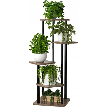 Květináč Držák Na Květináč kovový černý industriální 106 cm