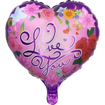 Balónek BALÓNEK SRDCE 18" I LOVE YOU VALENTÝN FIALOVÝ