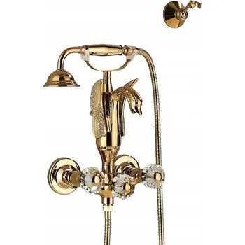 Vodovodní baterie Nástěnná vanová a sprchová baterie CHDE Retro zlatá