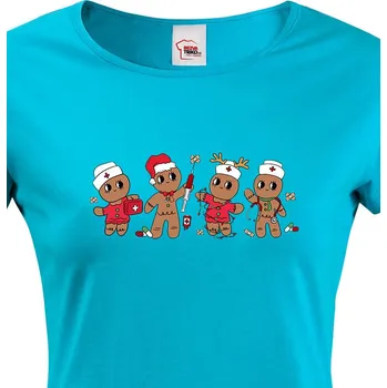 Dámské tričko Dámské vánoční tričko pro sestřičky, Barva Modrá, Velikost S, Canvas Dámské tričko s krátkým rukávem Bezvatriko.cz 3021