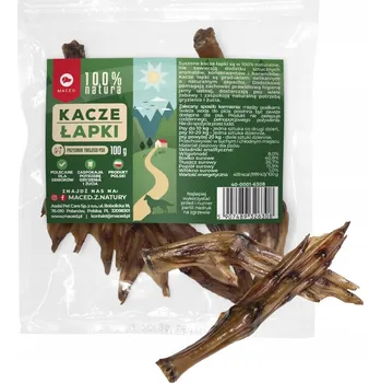 Pamlsek pro psa Maced 100% Přírodní Sušené Kachní Pařátky 100 g