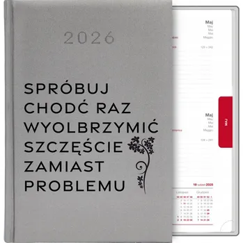 Kalendář Knižní kalendář 2026 A5 FunnyCase stříbrný